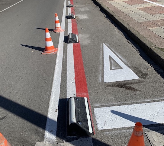 Foto: Blanesaldia. Imatge de les millores al carril bici del Passeig de S'Abanell.