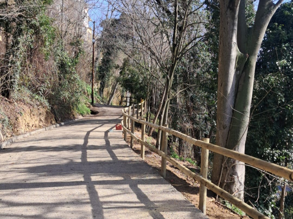 Foto: Consell Comarcal de la Selva. Millora del ferm i la seguretat al camí del Molí d'Hostalric.